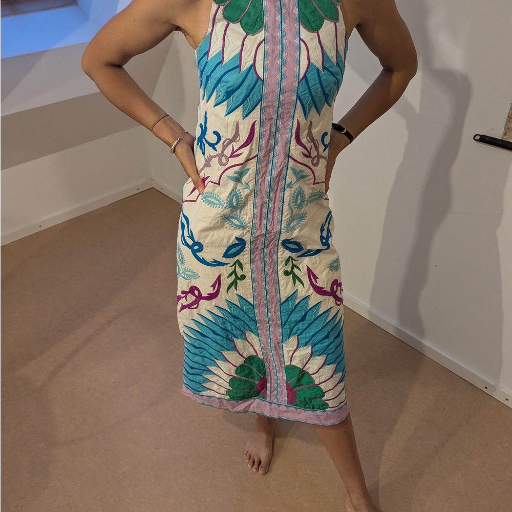 Floral Embroidered Sleeveless Dress